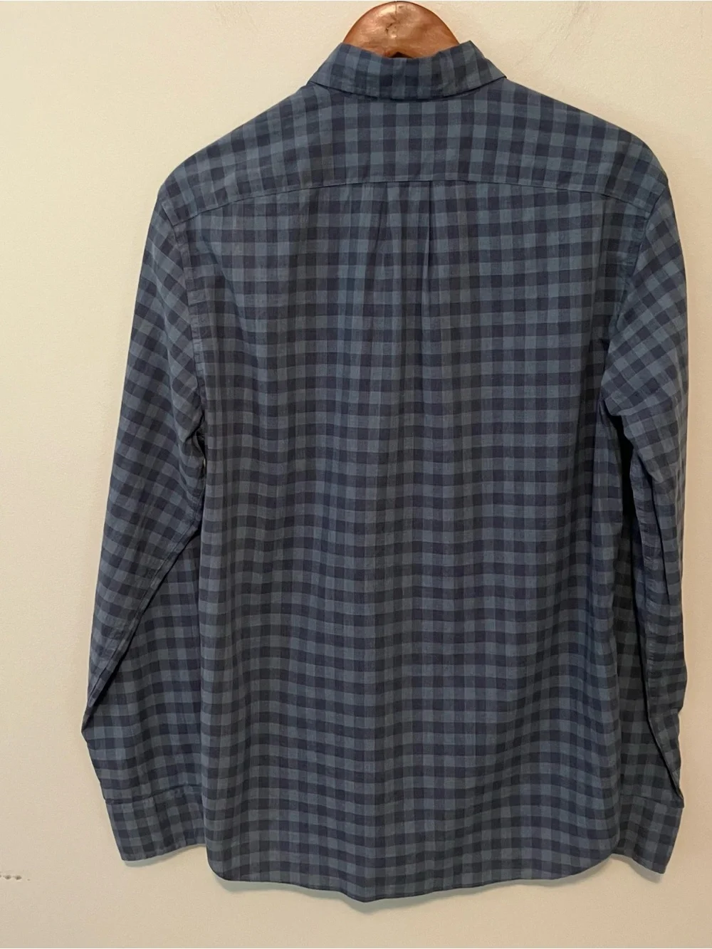 Sewn For J.Crew Blue Green Check Gingham Organic Cotton Slim  Fit Shirt Men M
